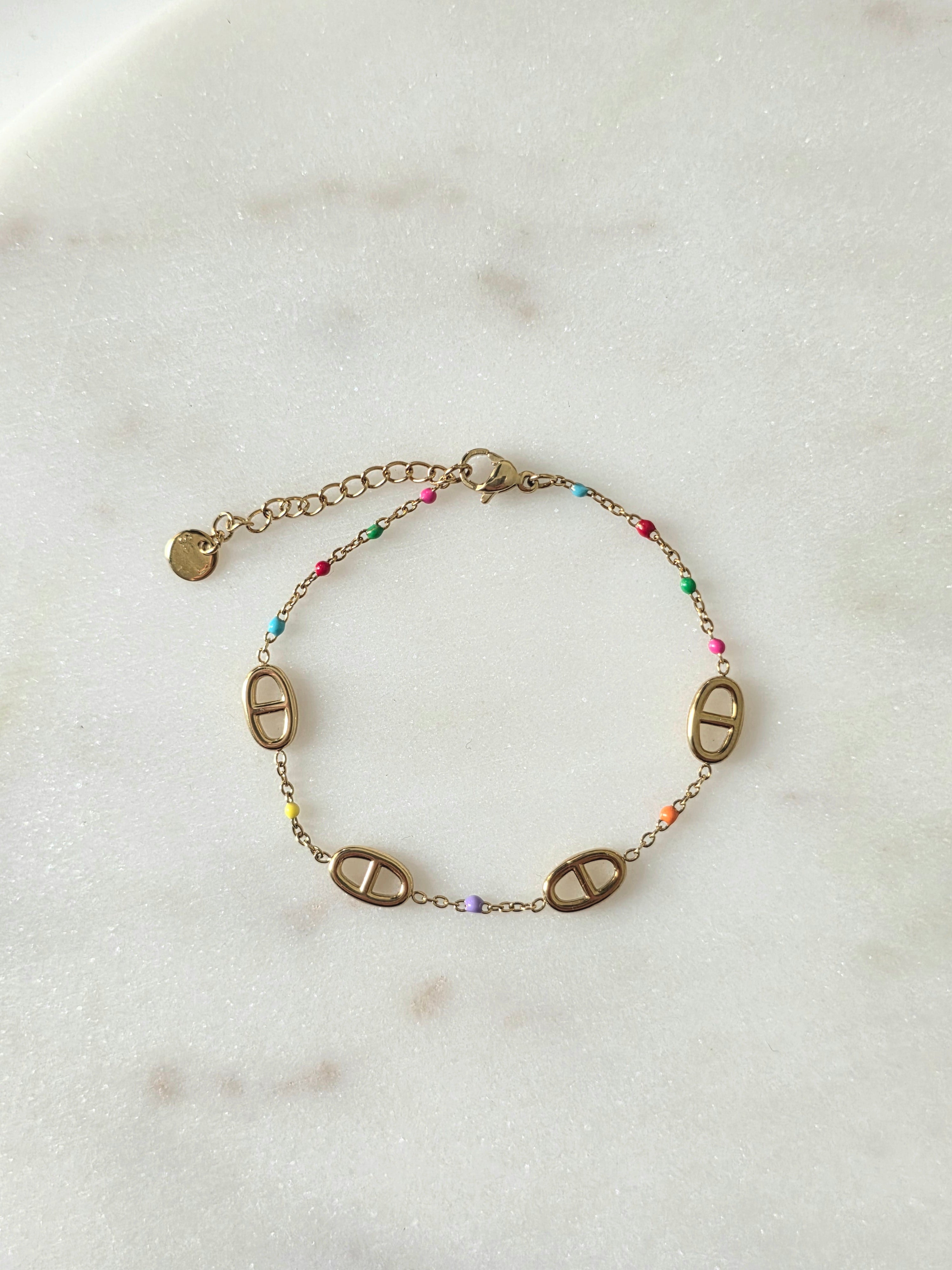 Anaelle multicolore • Bracelet acier inoxydable
