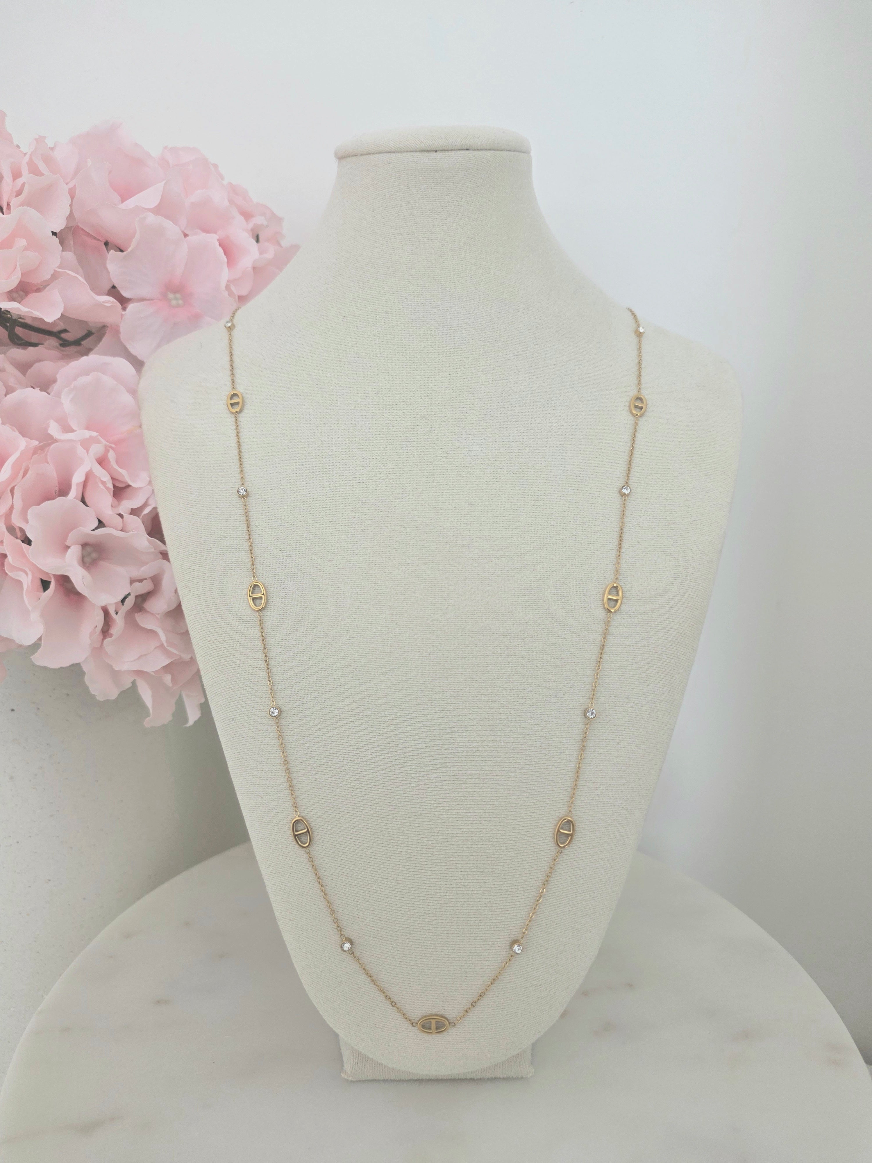 Ambre • Sautoir en acier inoxydable