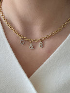 Phoebe • Collier breloque lettre en  acier inoxydable