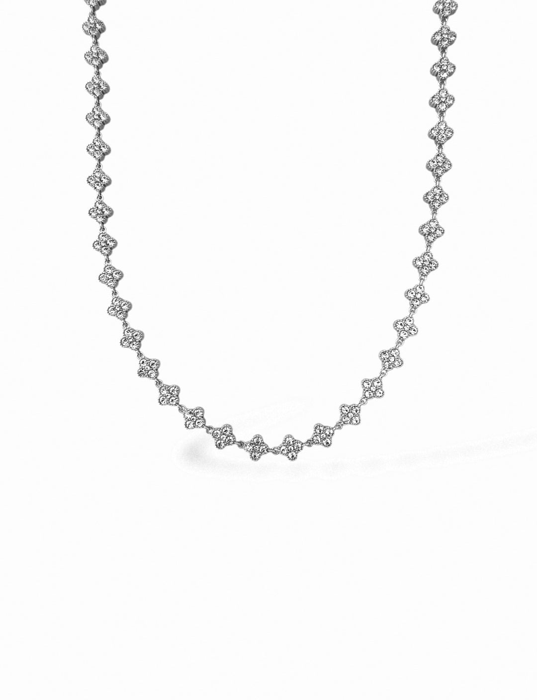 Nolita • Collier trèfles en acier inoxydable et zircons