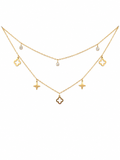 Juliette • Collier double rang en acier inoxydable et zircons