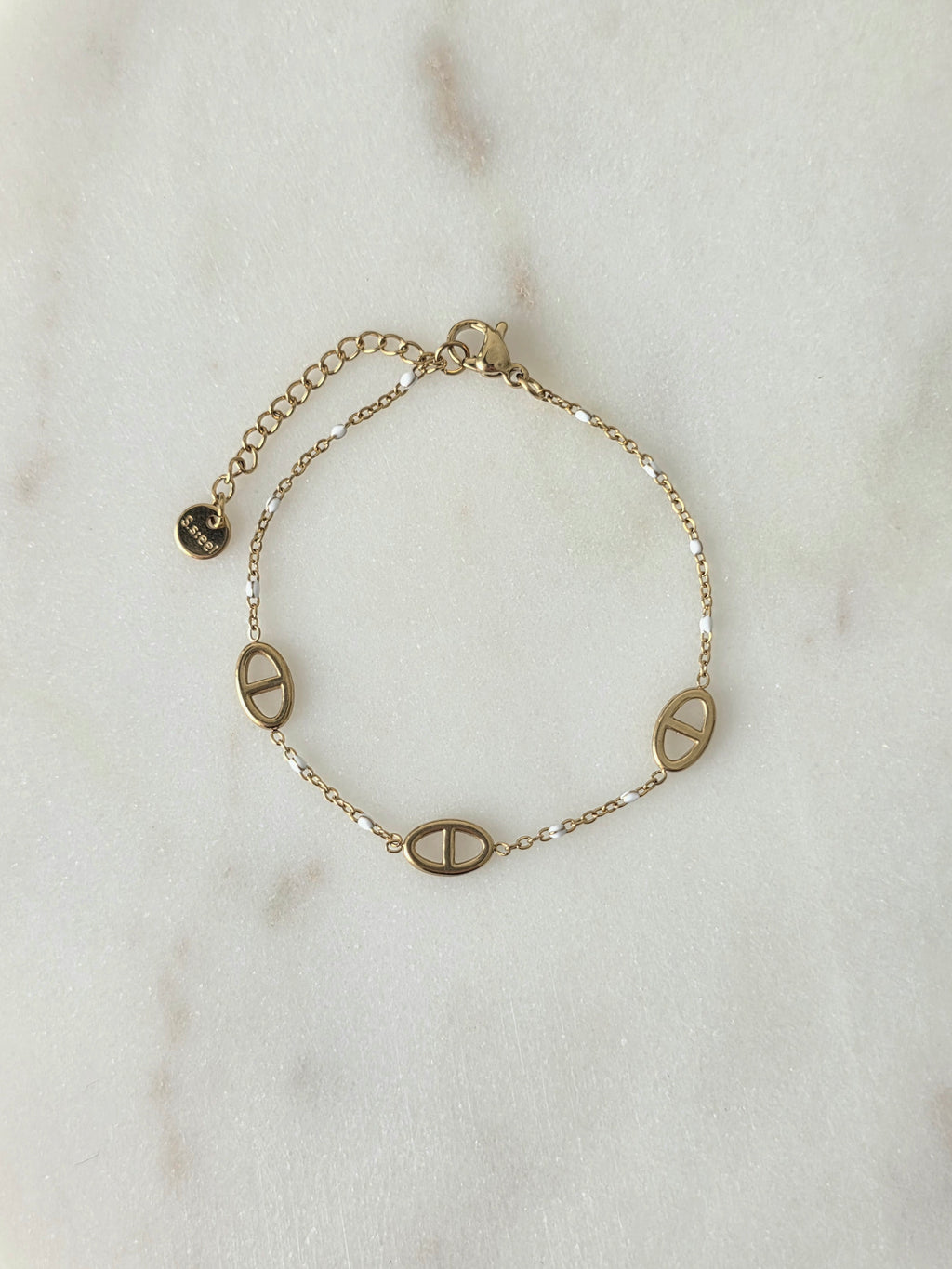 Milo blanc • Bracelet acier inoxydable