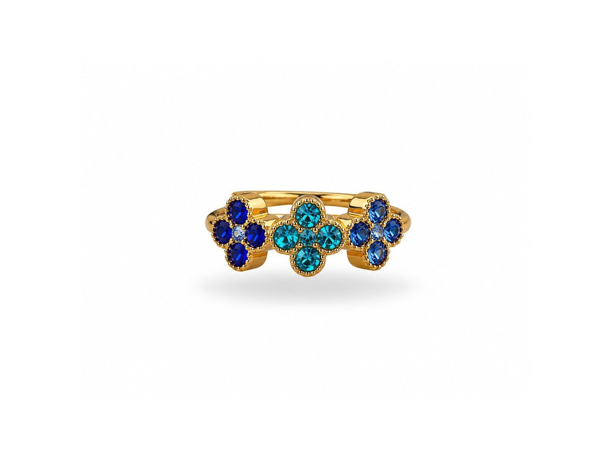 BAGUE CLOVER BLEU