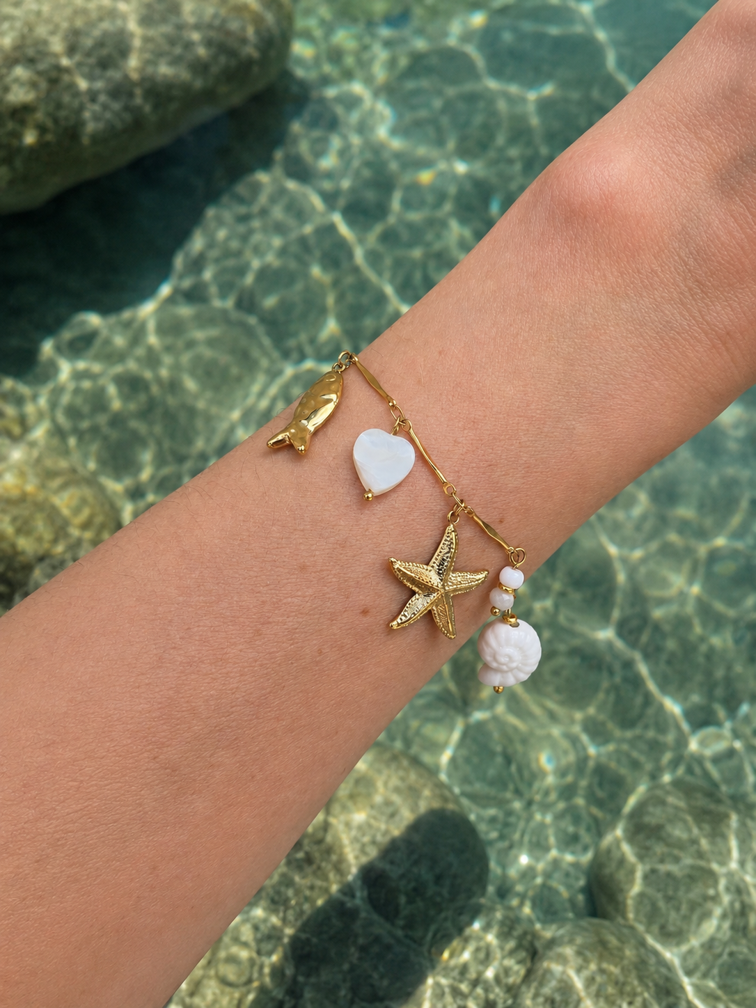 Hina • Bracelet breloque acier inoxydable