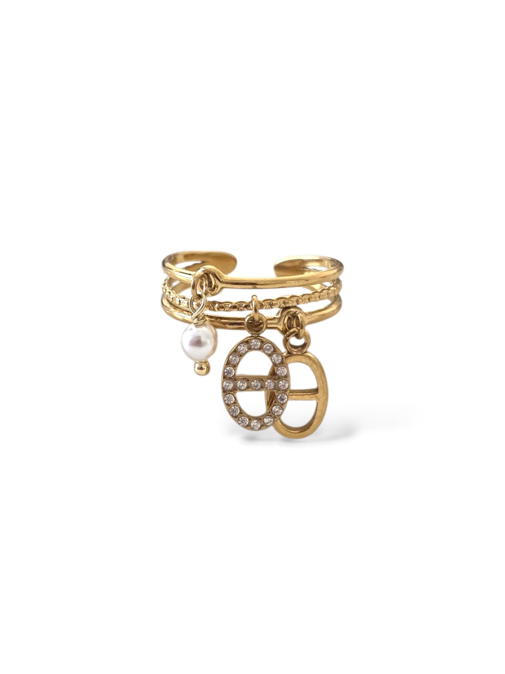 Lauryne • Bague breloque acier inoxydable