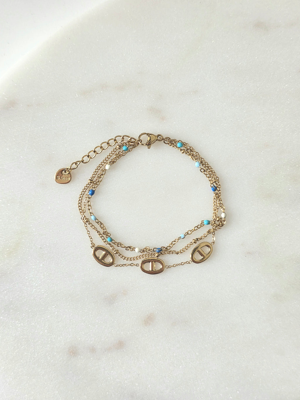 Livia bleu ciel • Bracelet acier inoxydable