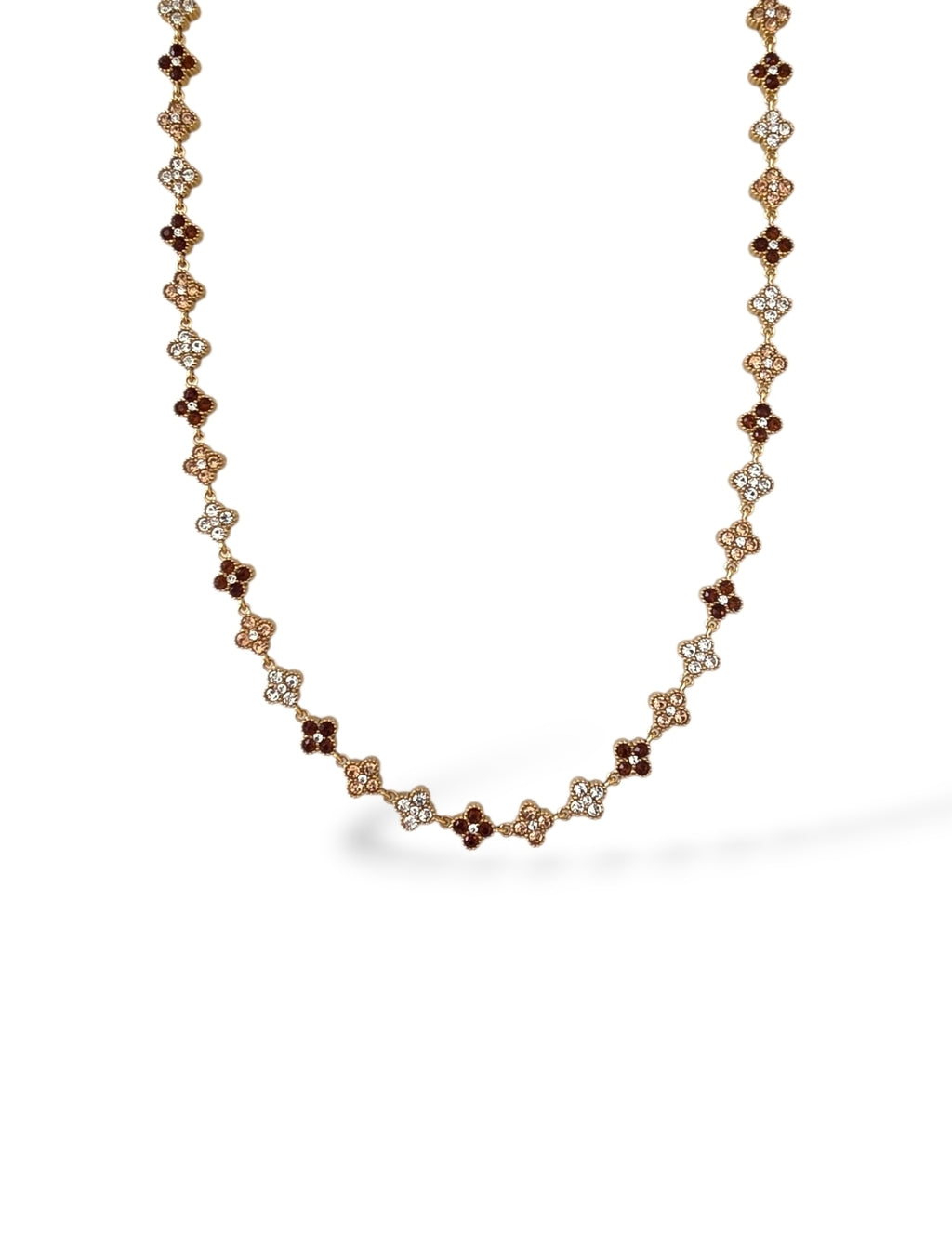 Nolita • Collier trèfles en acier inoxydable et zircons