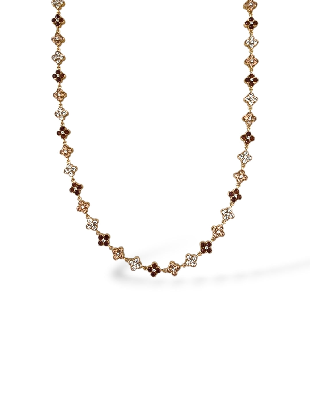 Nolita • Collier trèfles en acier inoxydable et zircons
