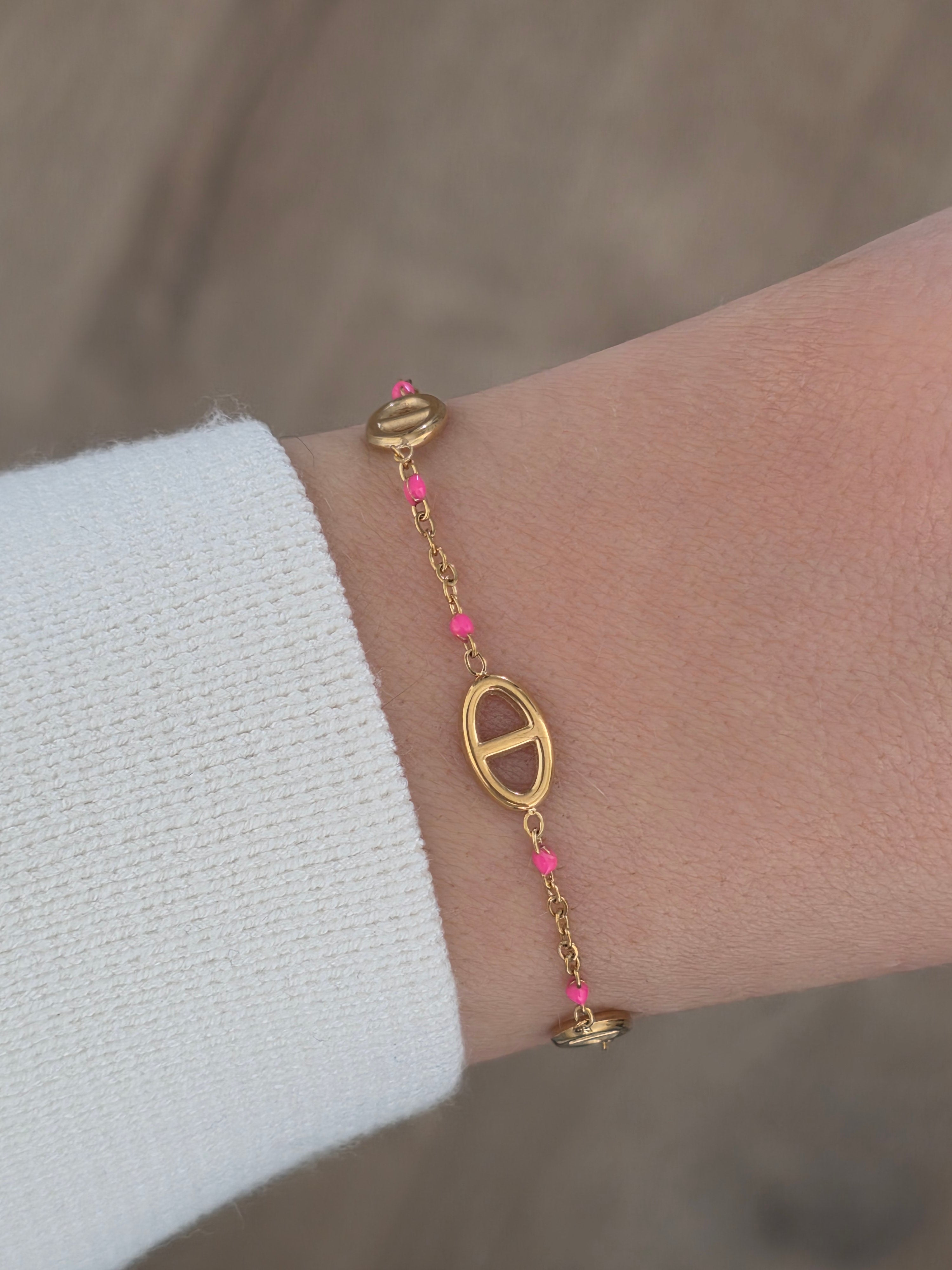 Milo rose • Bracelet acier inoxydable