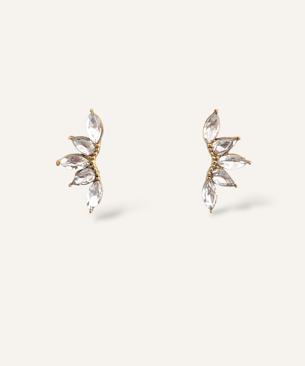 Marina • Boucles d'oreilles en acier inoxydable et zircons