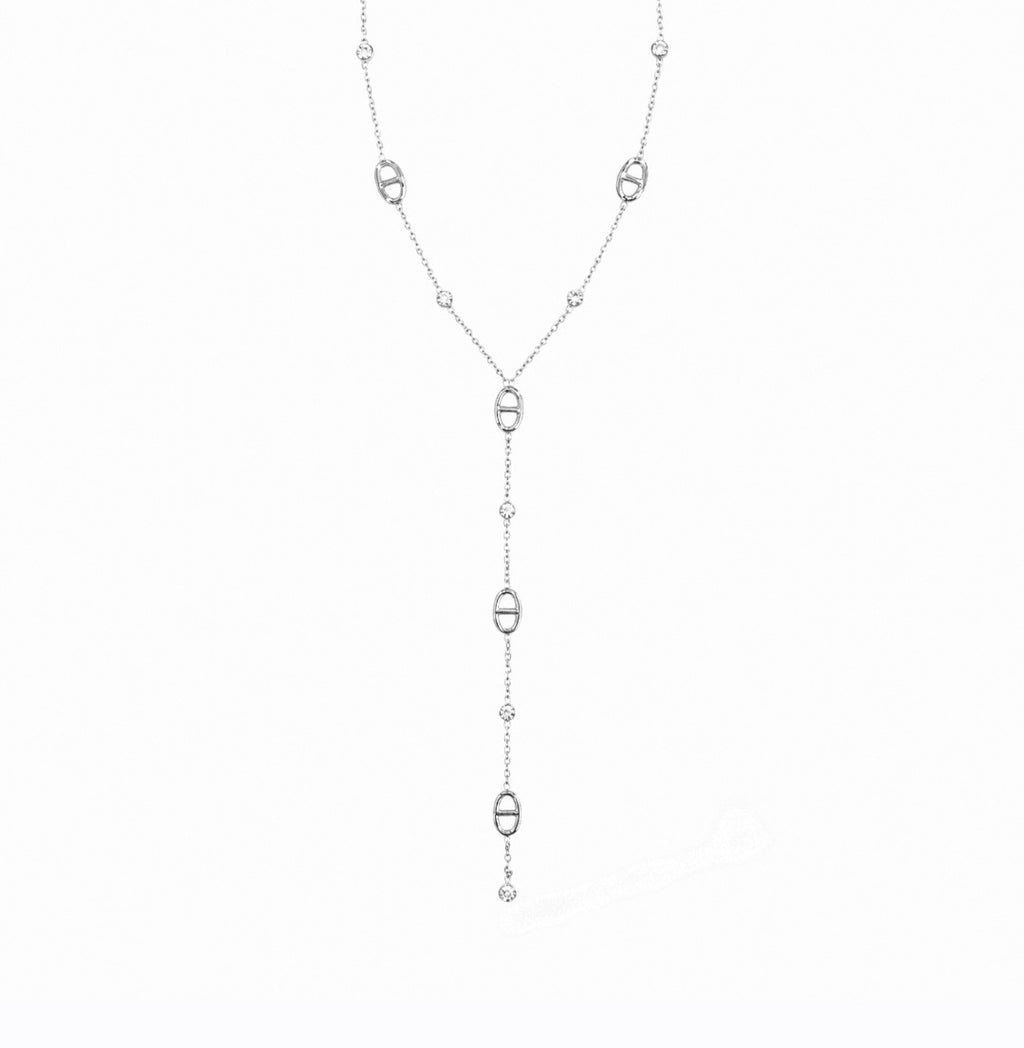 Ava • Collier en acier inoxydable et zircons