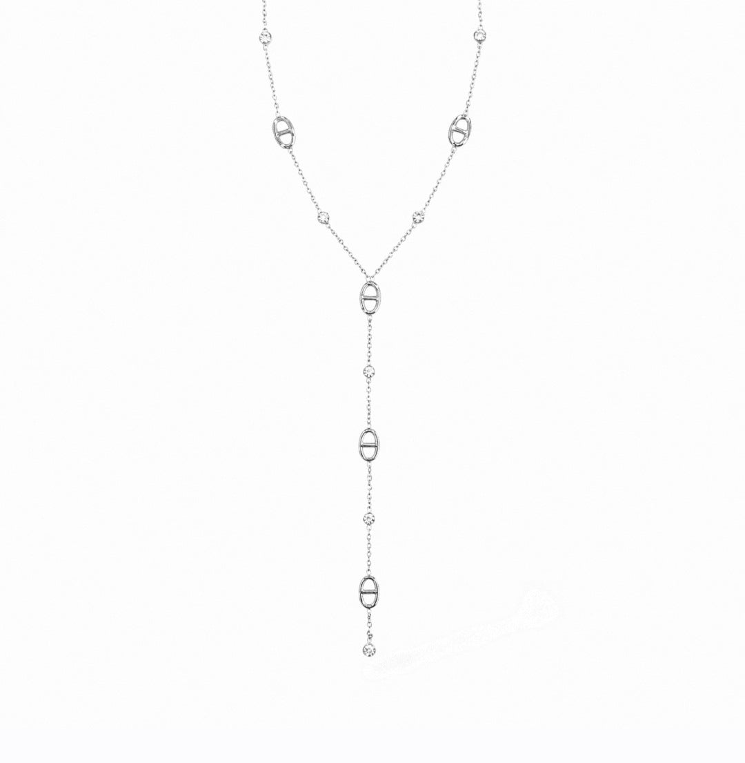Ava • Collier en acier inoxydable et zircons