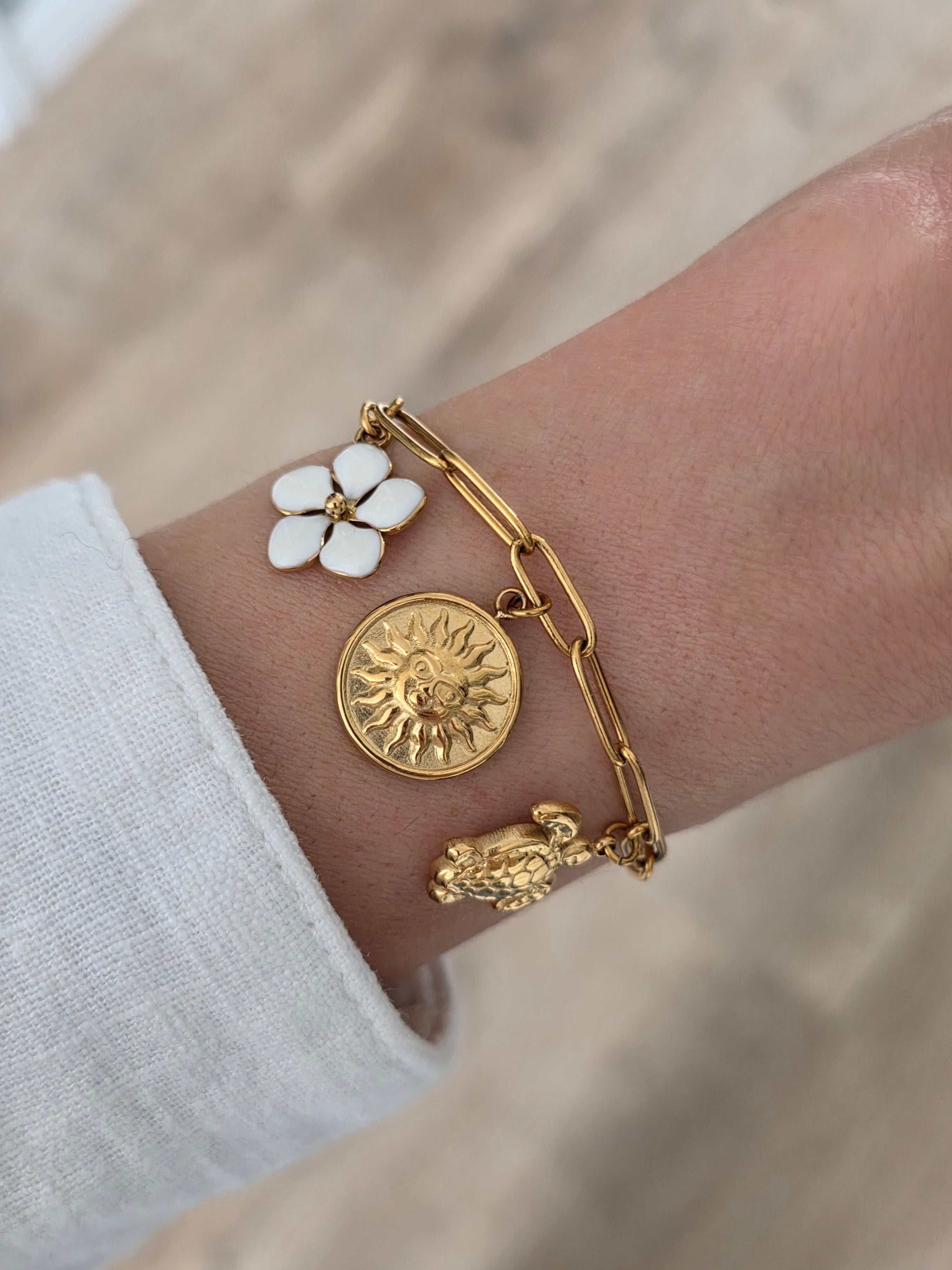 Bar à charms • Bracelet breloque acier inoxydable