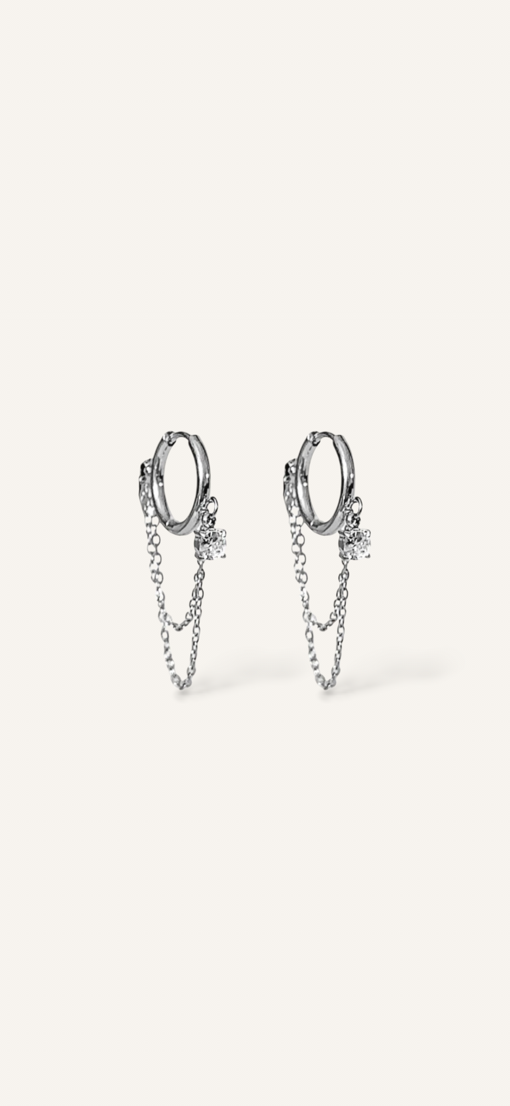 Maggie • Boucles d'oreilles en acier inoxydable et zircons