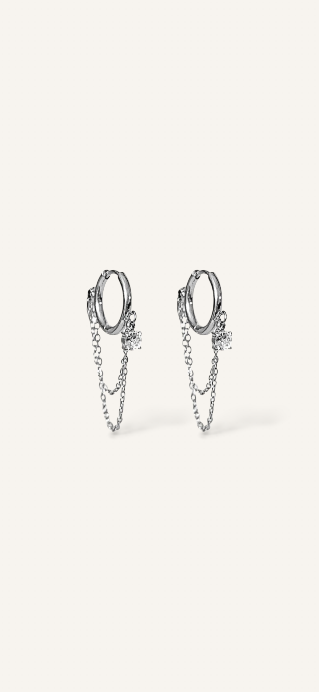 Maggie • Boucles d'oreilles en acier inoxydable et zircons