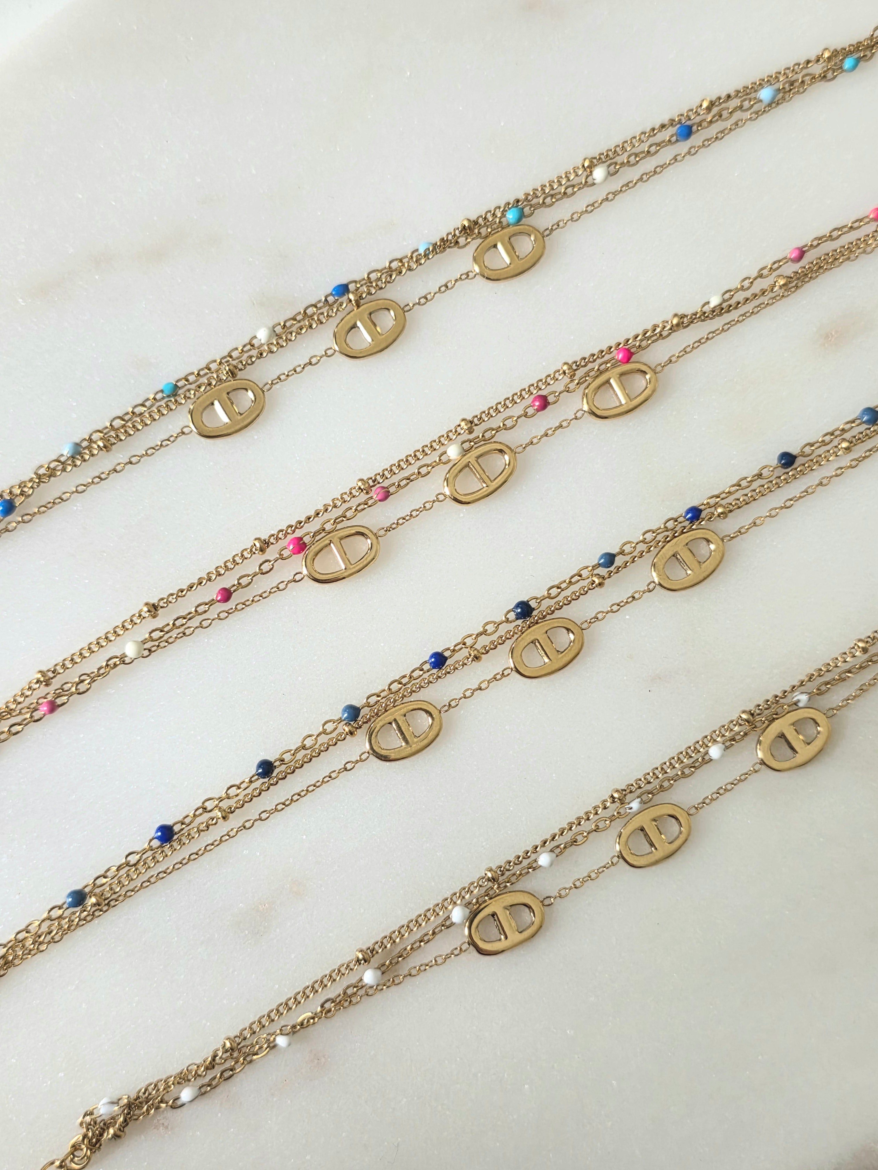 Livia bleu ciel • Bracelet acier inoxydable