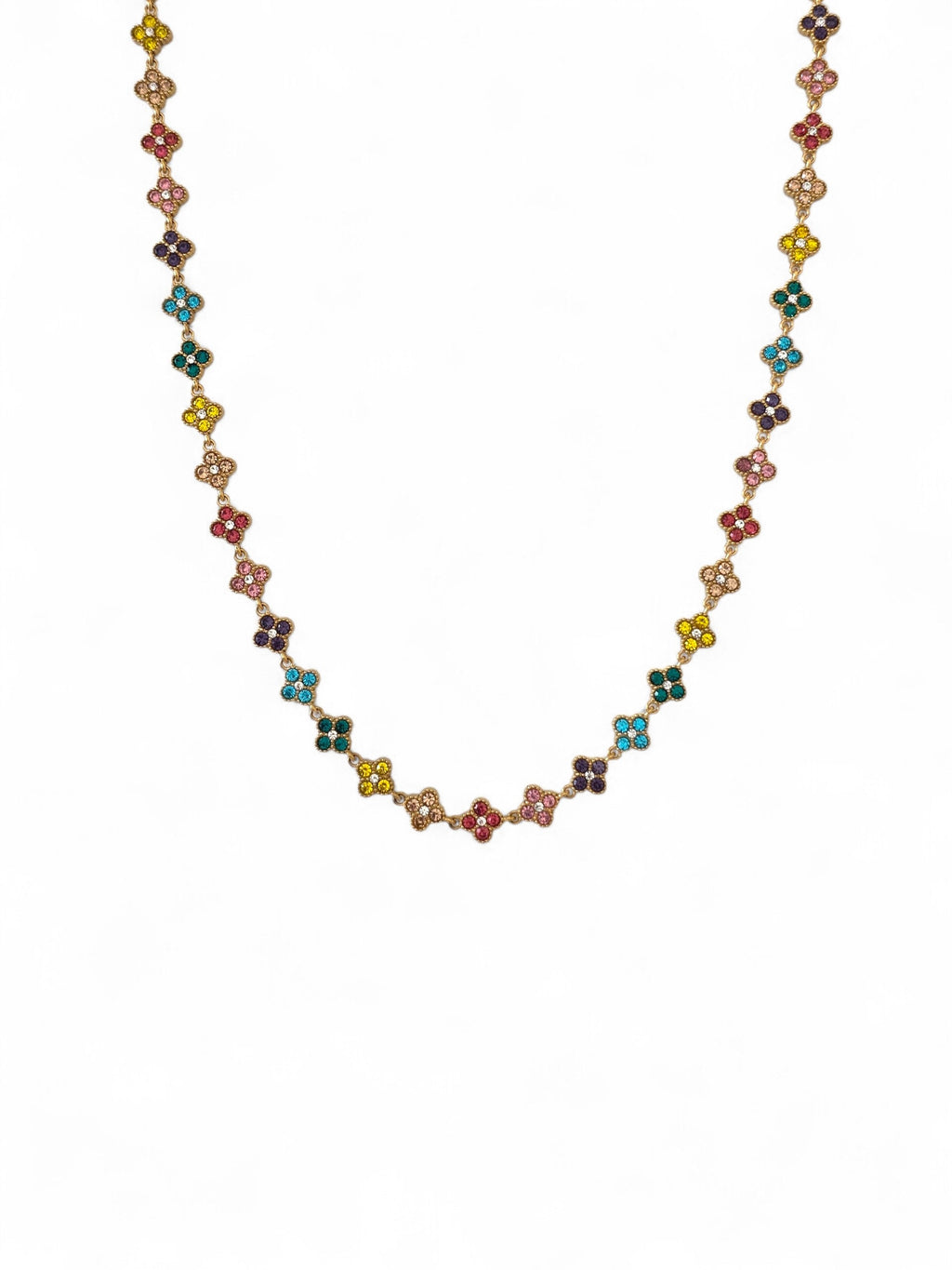 Nolita • Collier trèfles en acier inoxydable et zircons