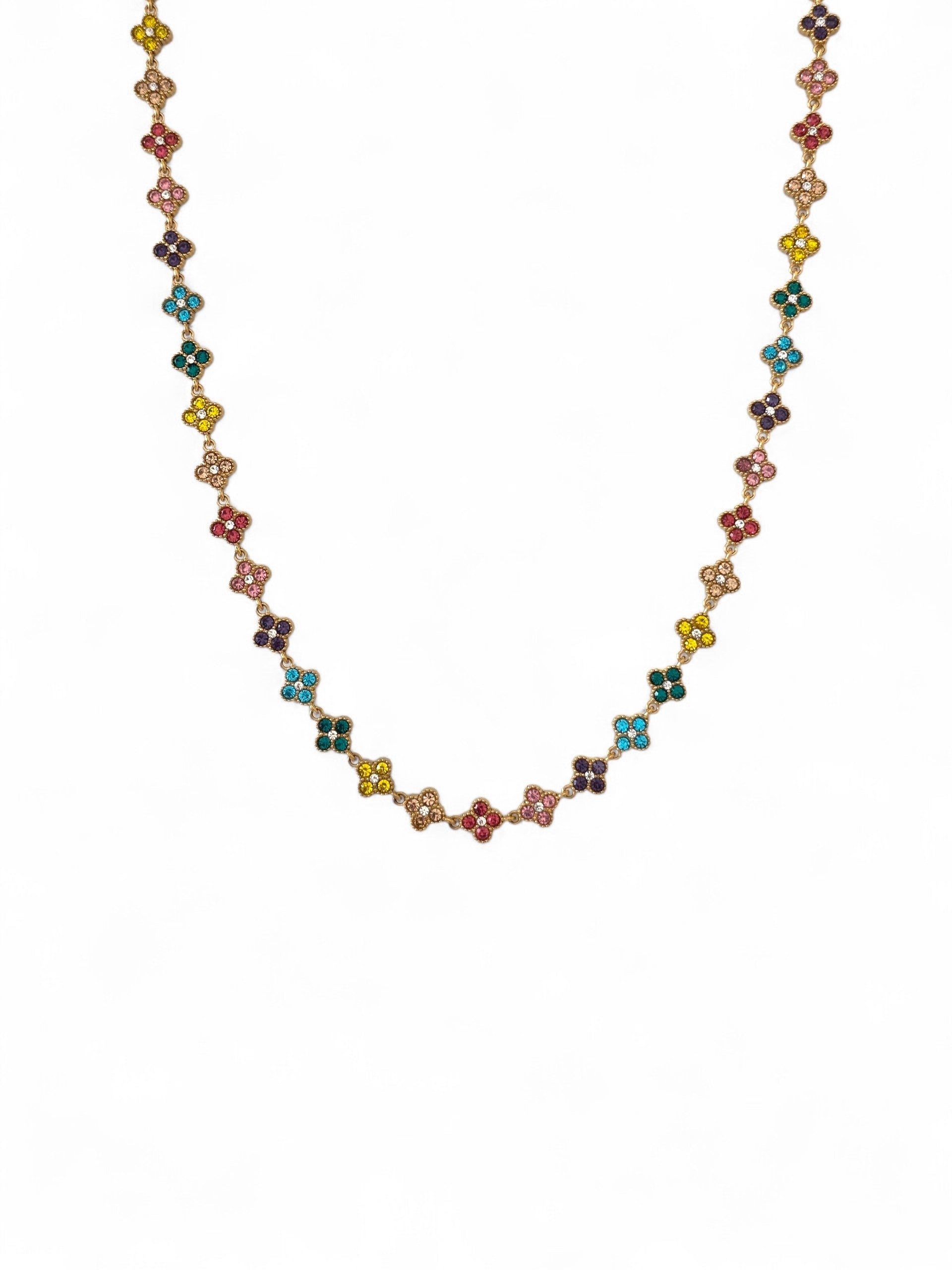 Nolita • Collier trèfles en acier inoxydable et zircons
