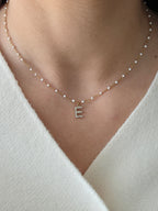 Phoebe • Collier breloque lettre en  acier inoxydable