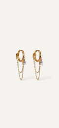 Maggie • Boucles d'oreilles en acier inoxydable et zircons