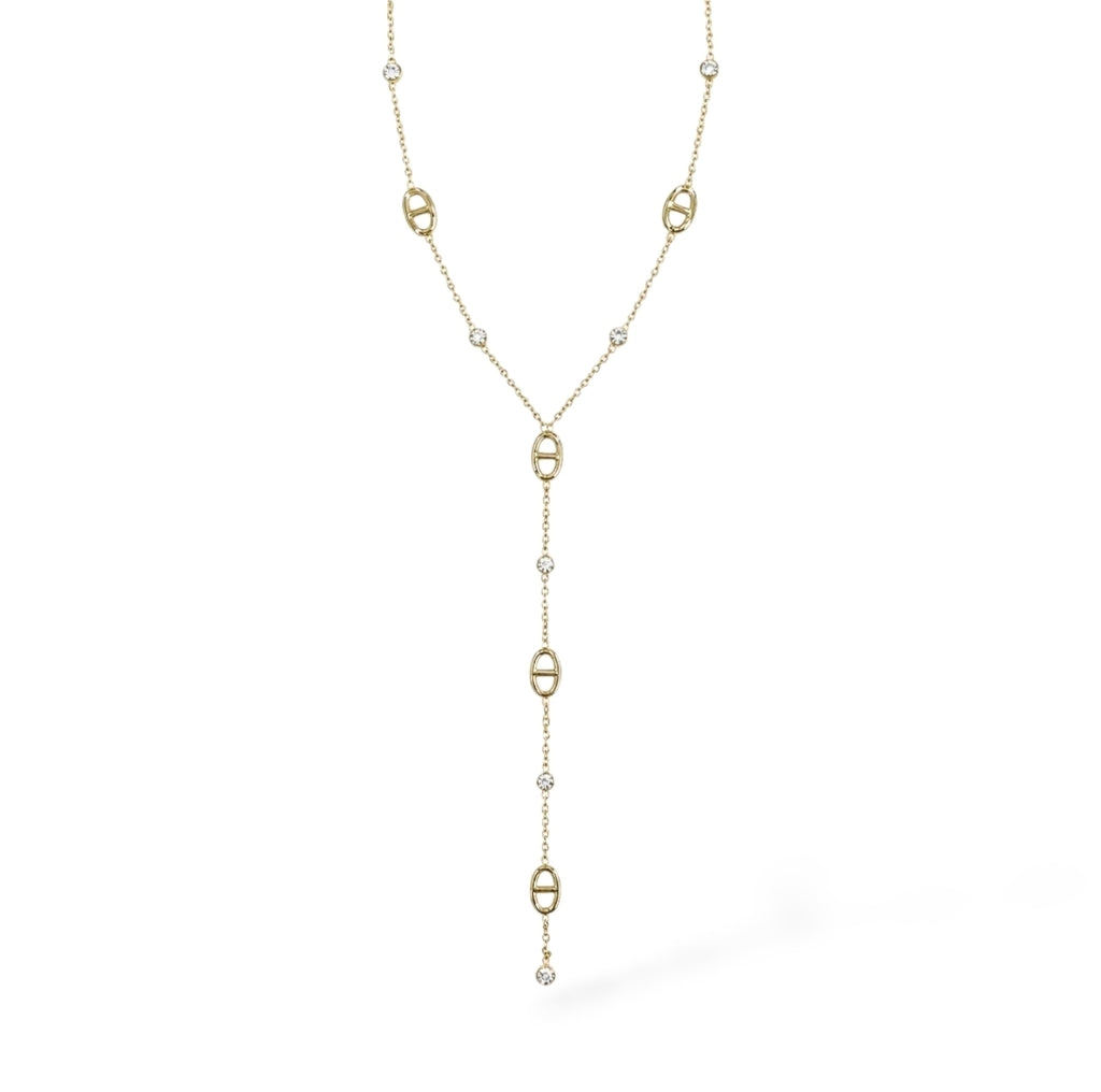 Ava • Collier en acier inoxydable et zircons