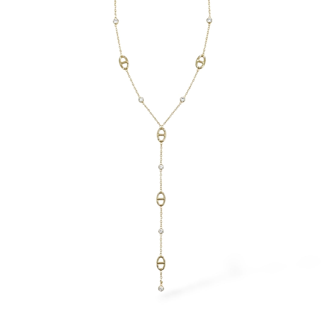 Ava • Collier en acier inoxydable et zircons