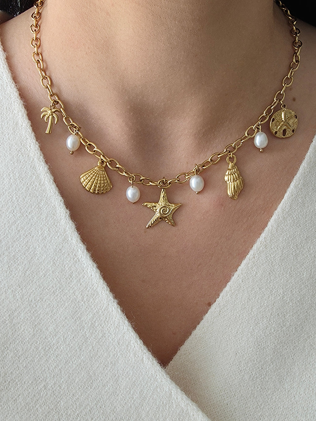 Bar à charms • Collier breloque acier inoxydable