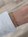 Milo violet • Bracelet acier inoxydable