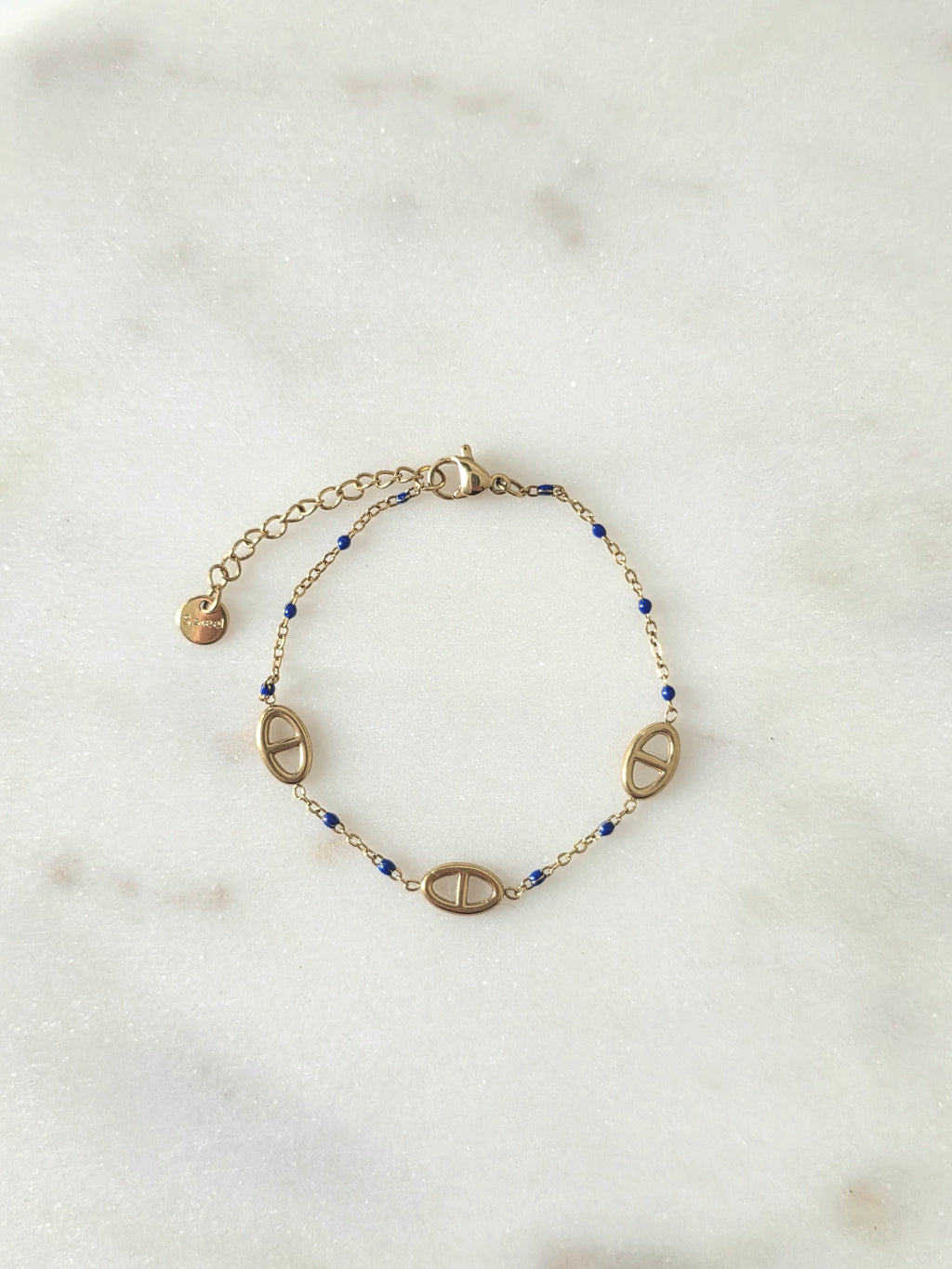 Milo bleu marine • Bracelet acier inoxydable