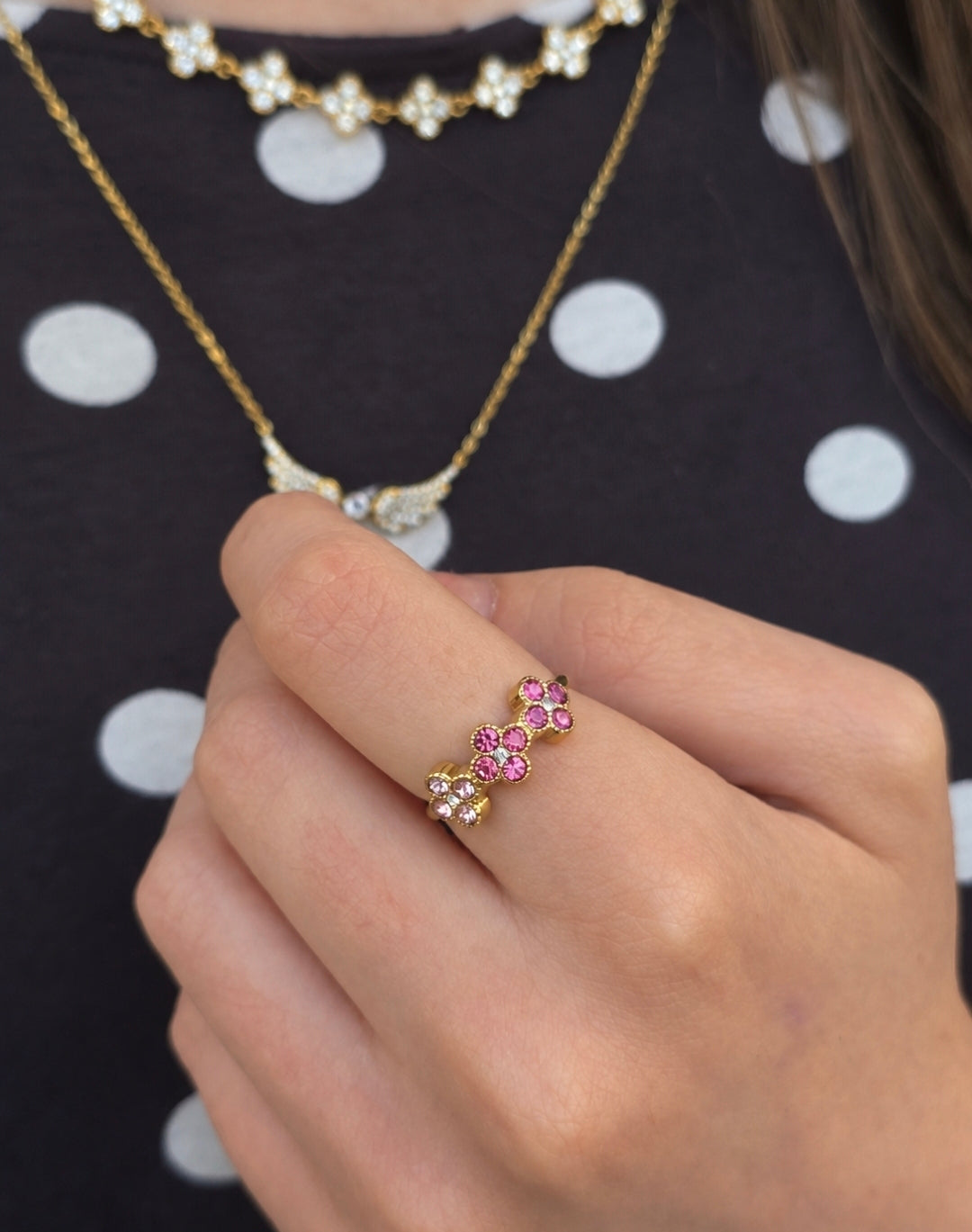 BAGUE CLOVER ROSE