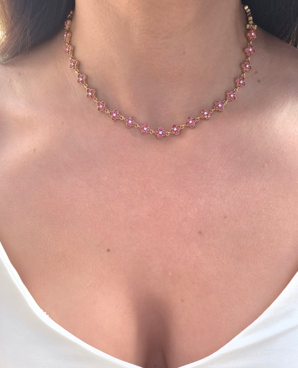 Nolita • Collier trèfles en acier inoxydable et zircons