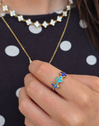 BAGUE CLOVER BLEU