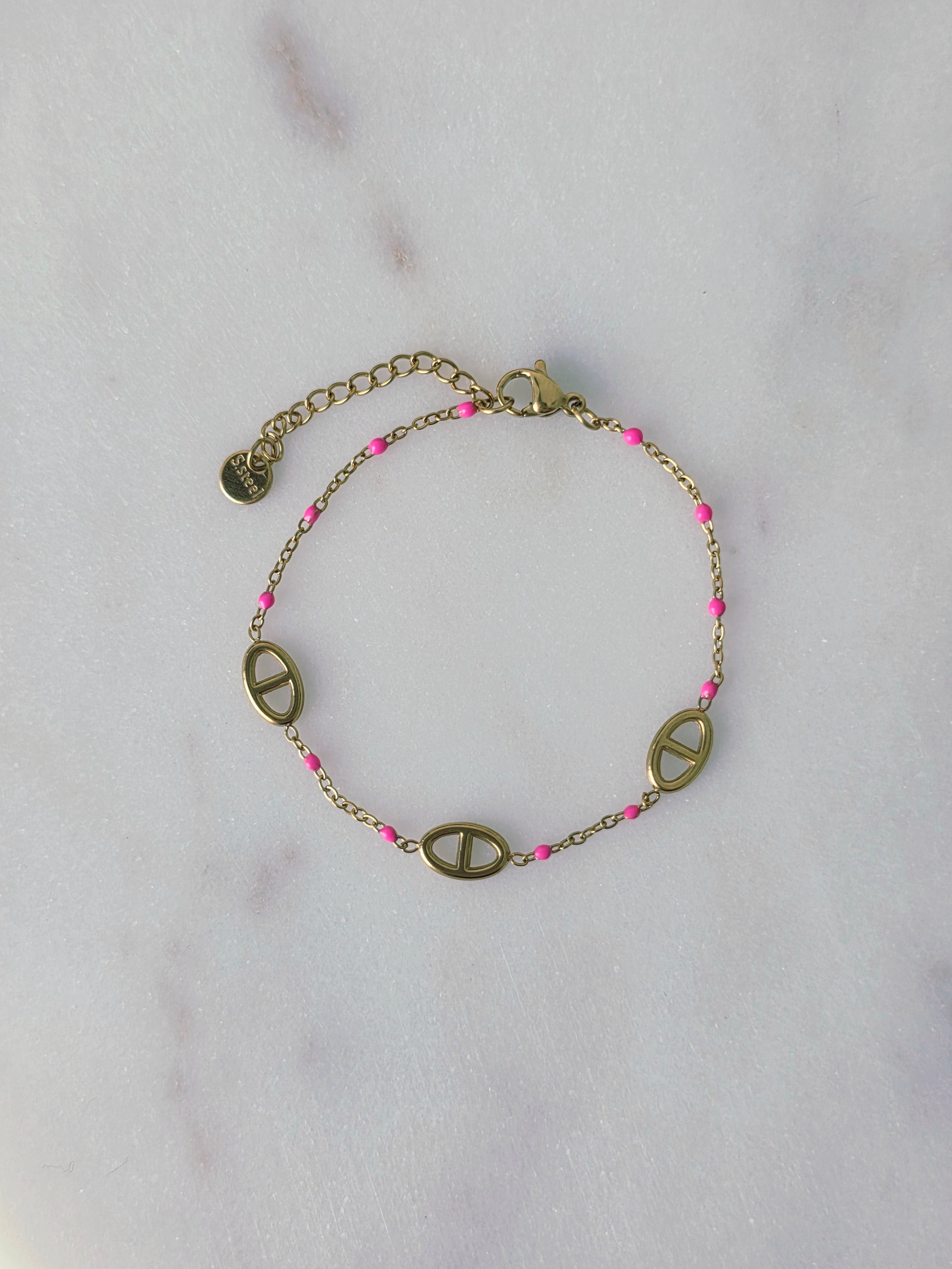 Milo rose • Bracelet acier inoxydable