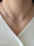 Phoebe • Collier breloque lettre en  acier inoxydable