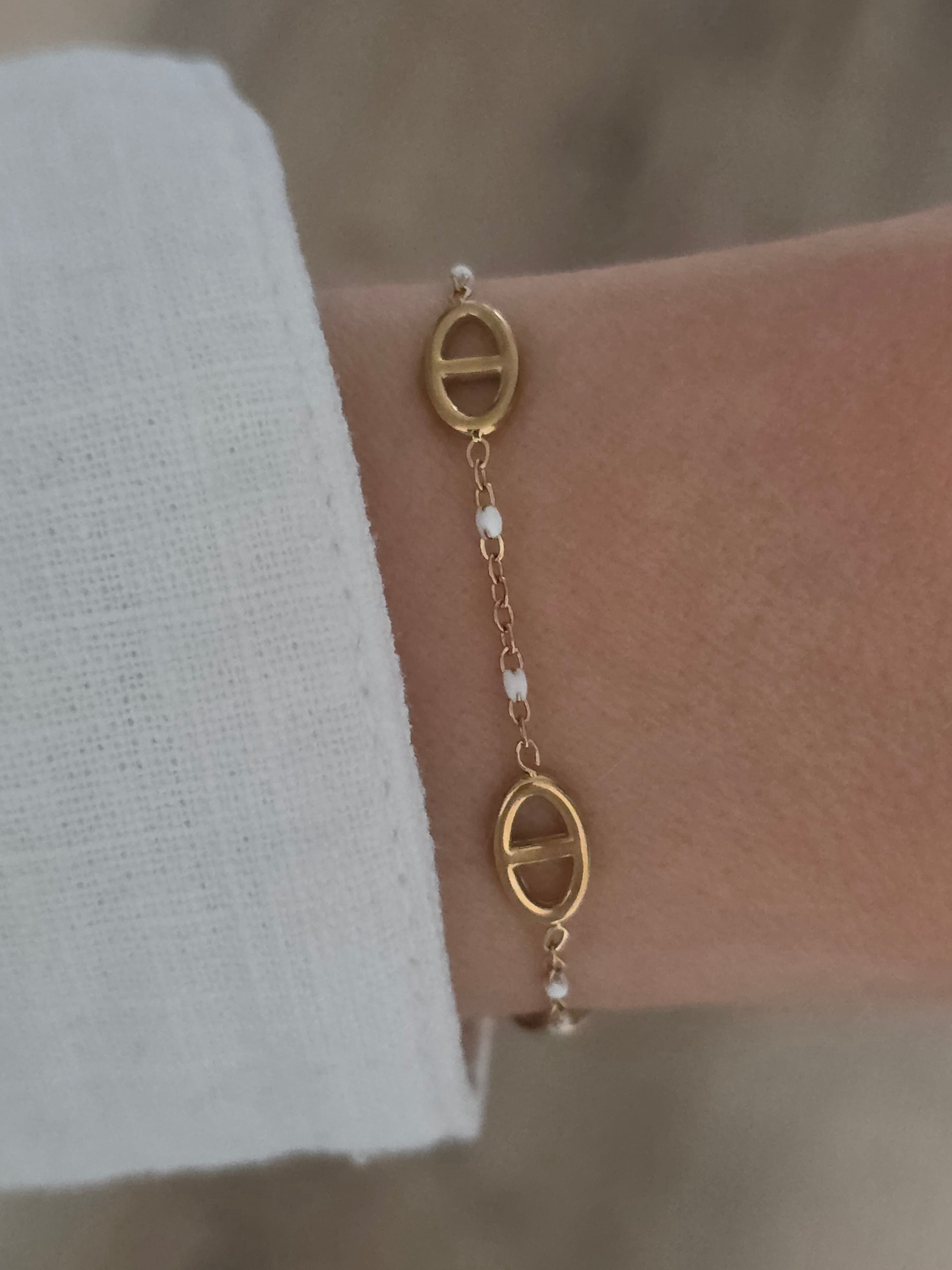 Milo blanc • Bracelet acier inoxydable