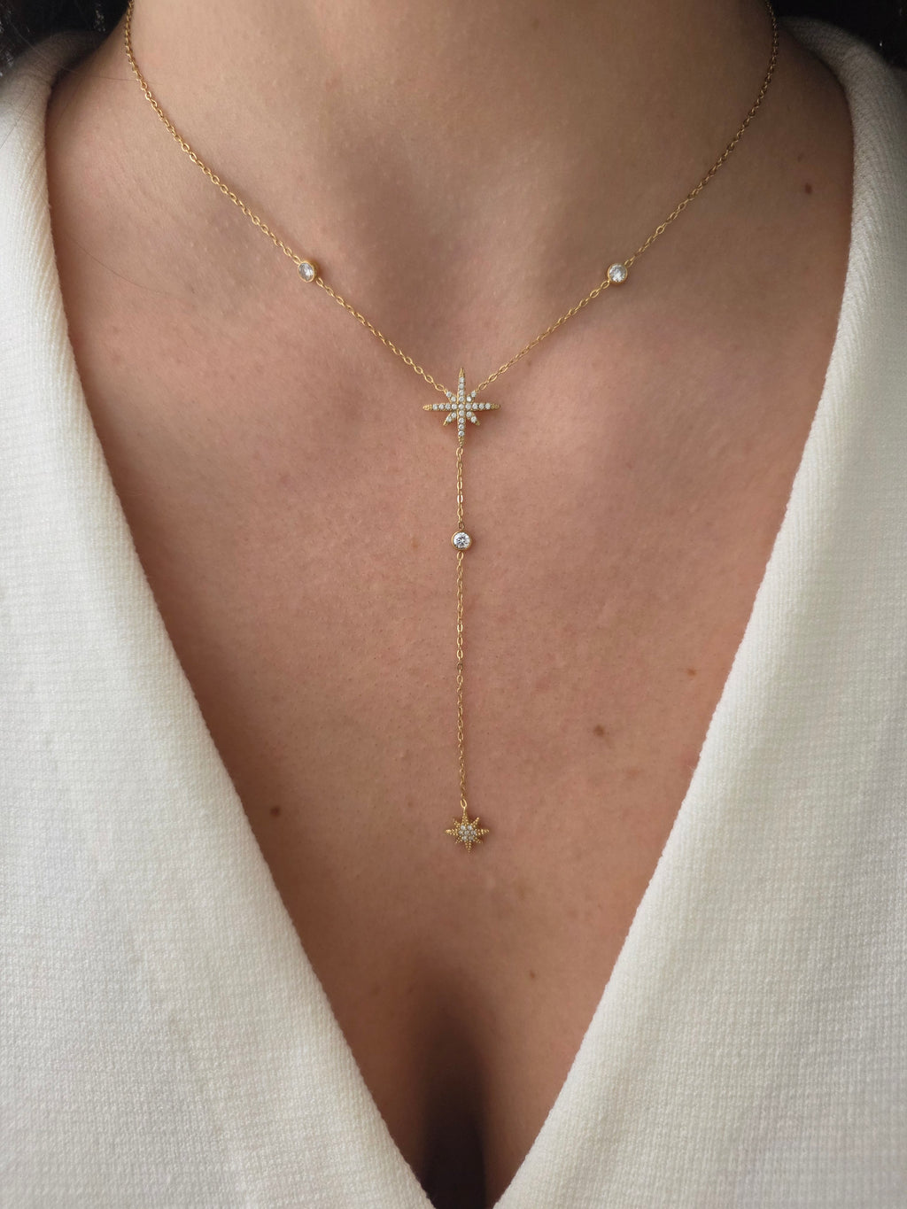 Rosalie • Collier en acier inoxydable et zircons