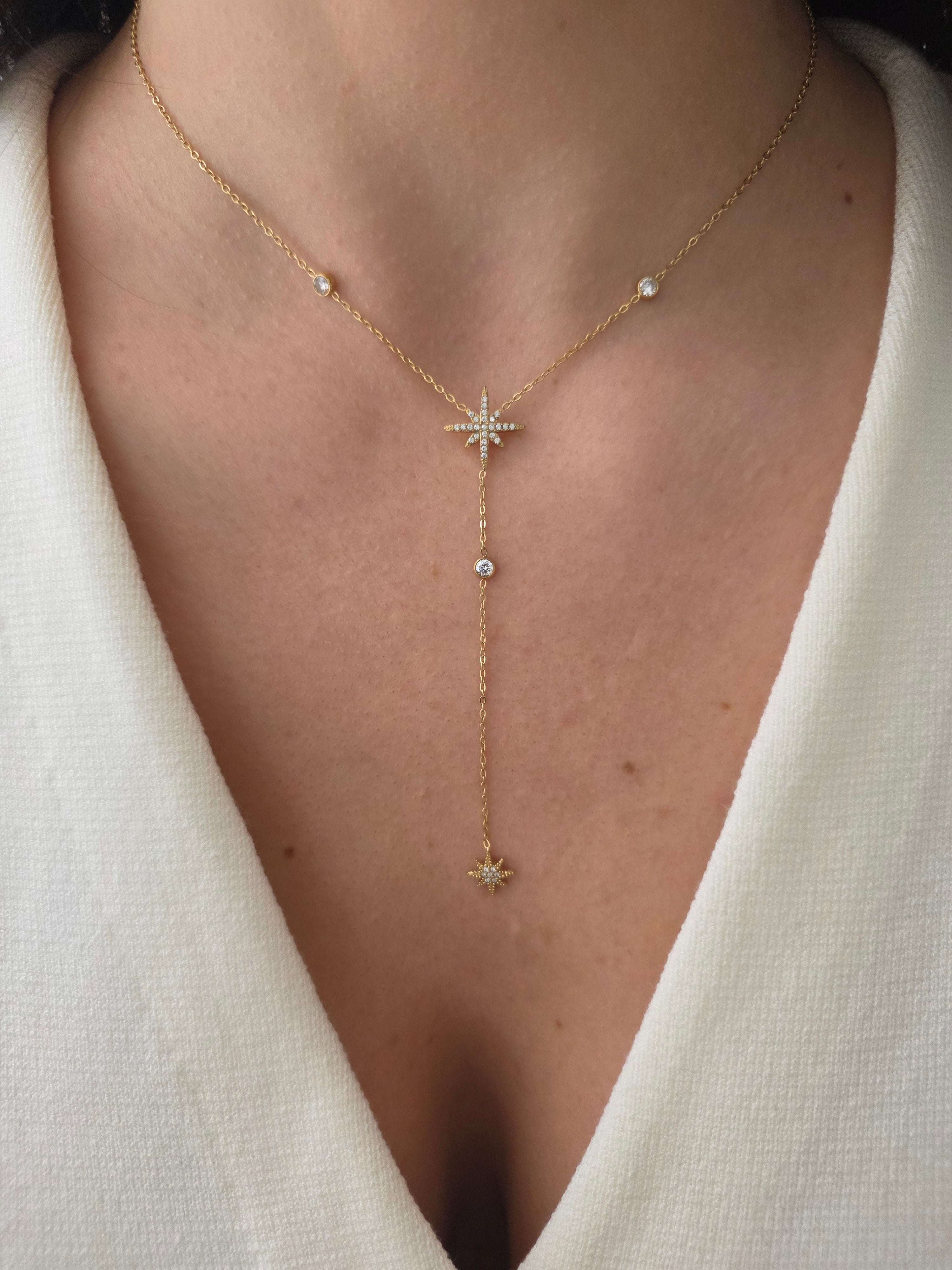 Rosalie • Collier en acier inoxydable et zircons