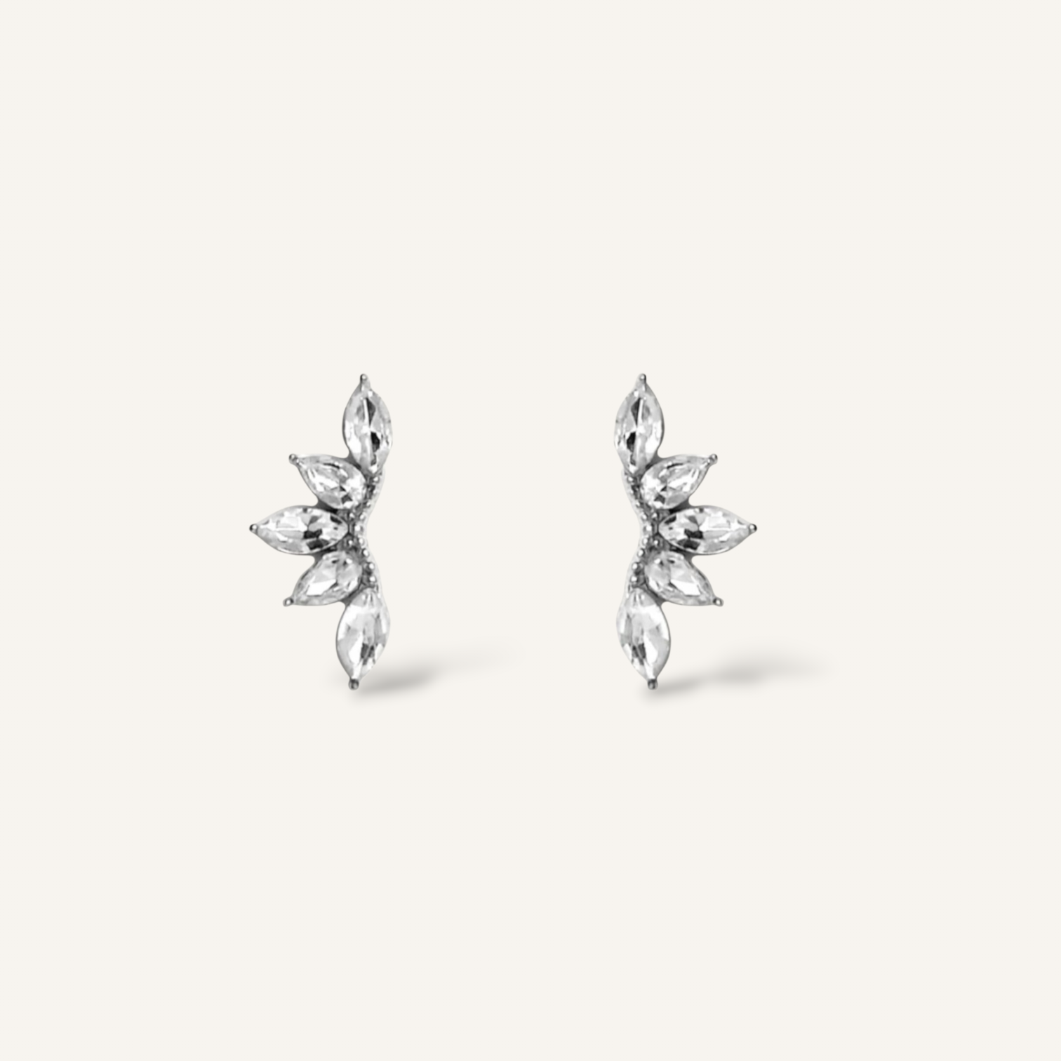 Marina • Boucles d'oreilles en acier inoxydable et zircons