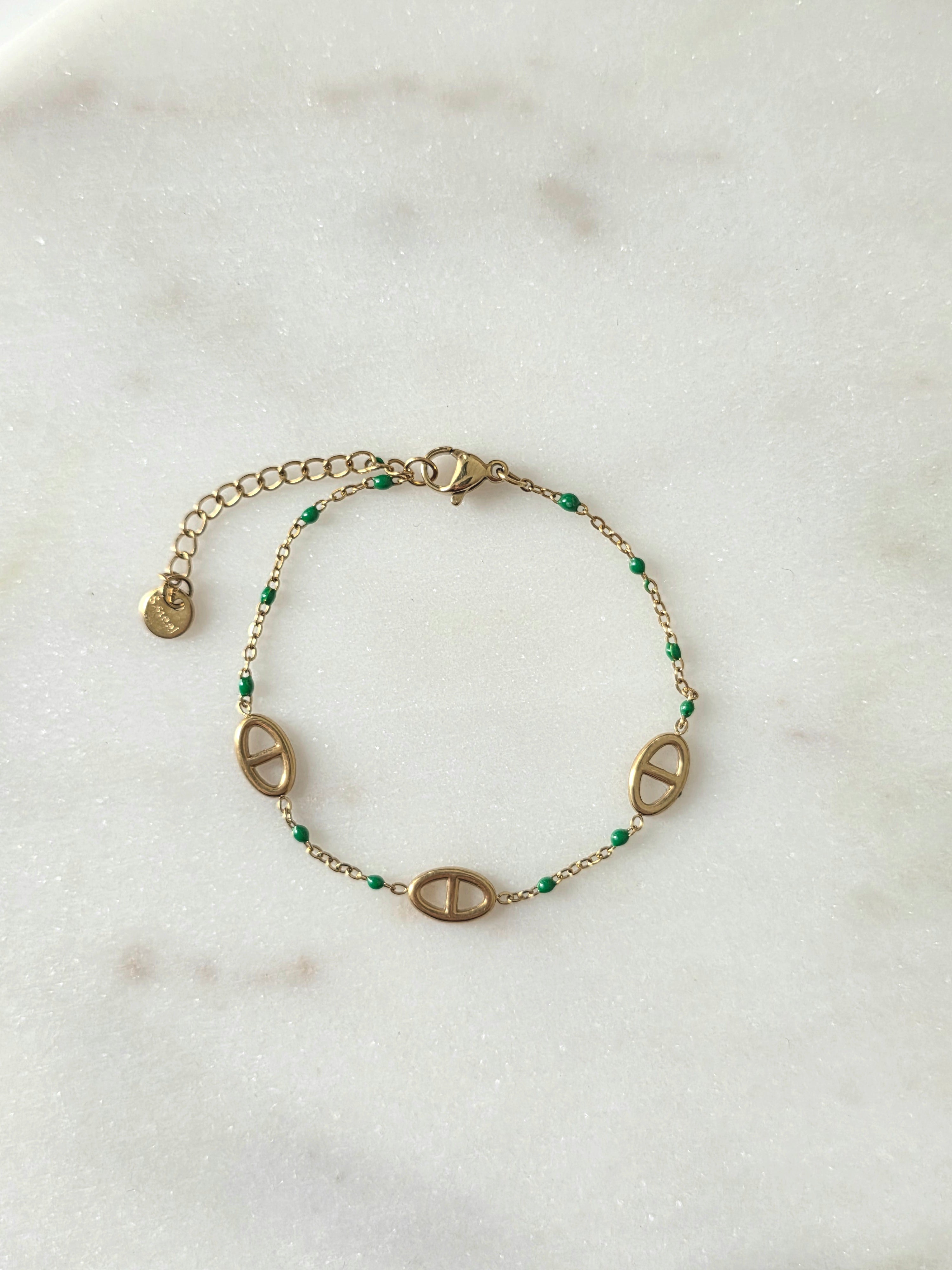 Milo vert • Bracelet acier inoxydable
