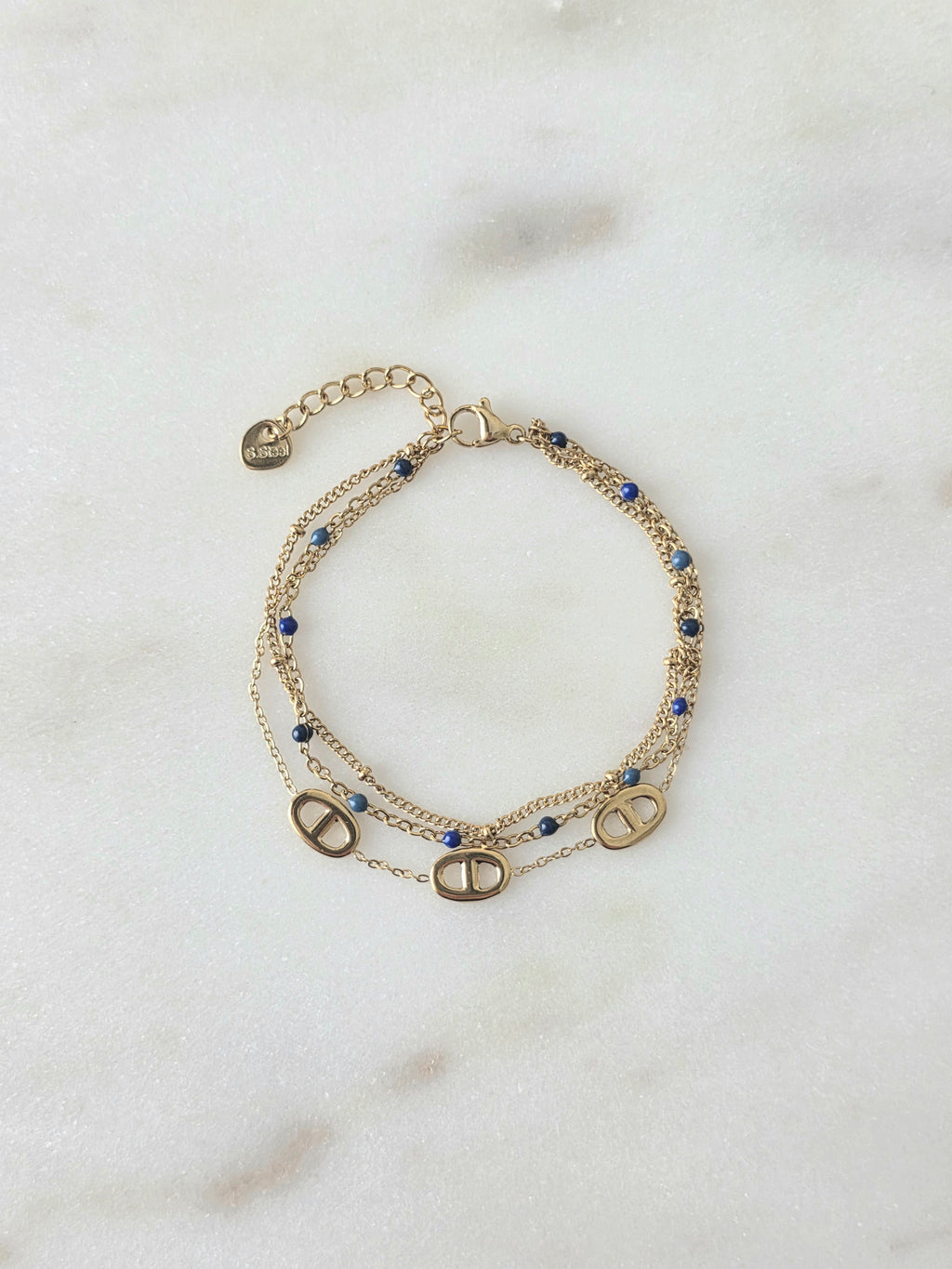 Livia bleu • Bracelet acier inoxydable