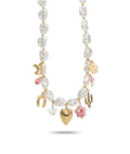 Mahé • Collier breloque acier inoxydable et perles