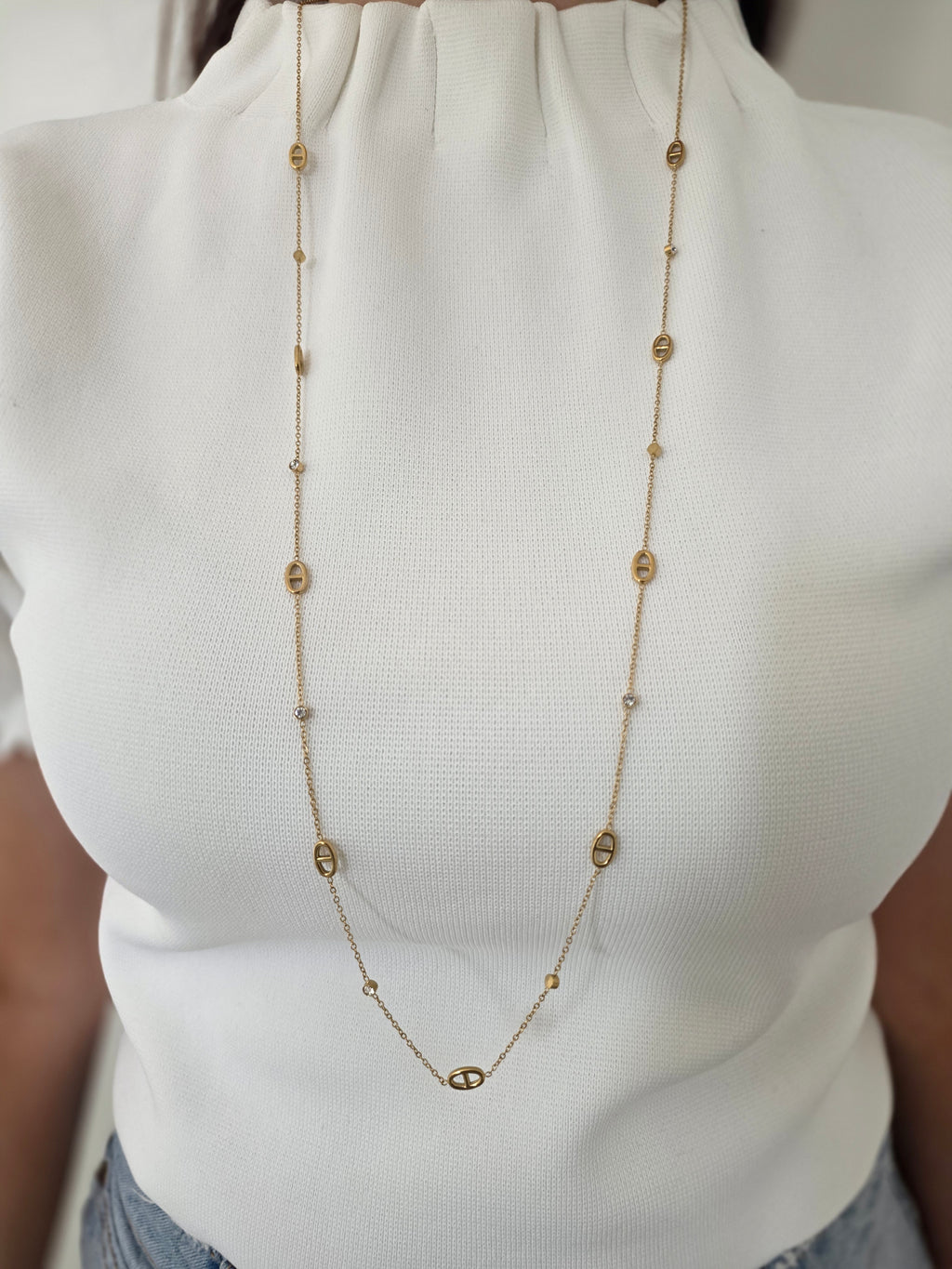 Ambre • Sautoir en acier inoxydable