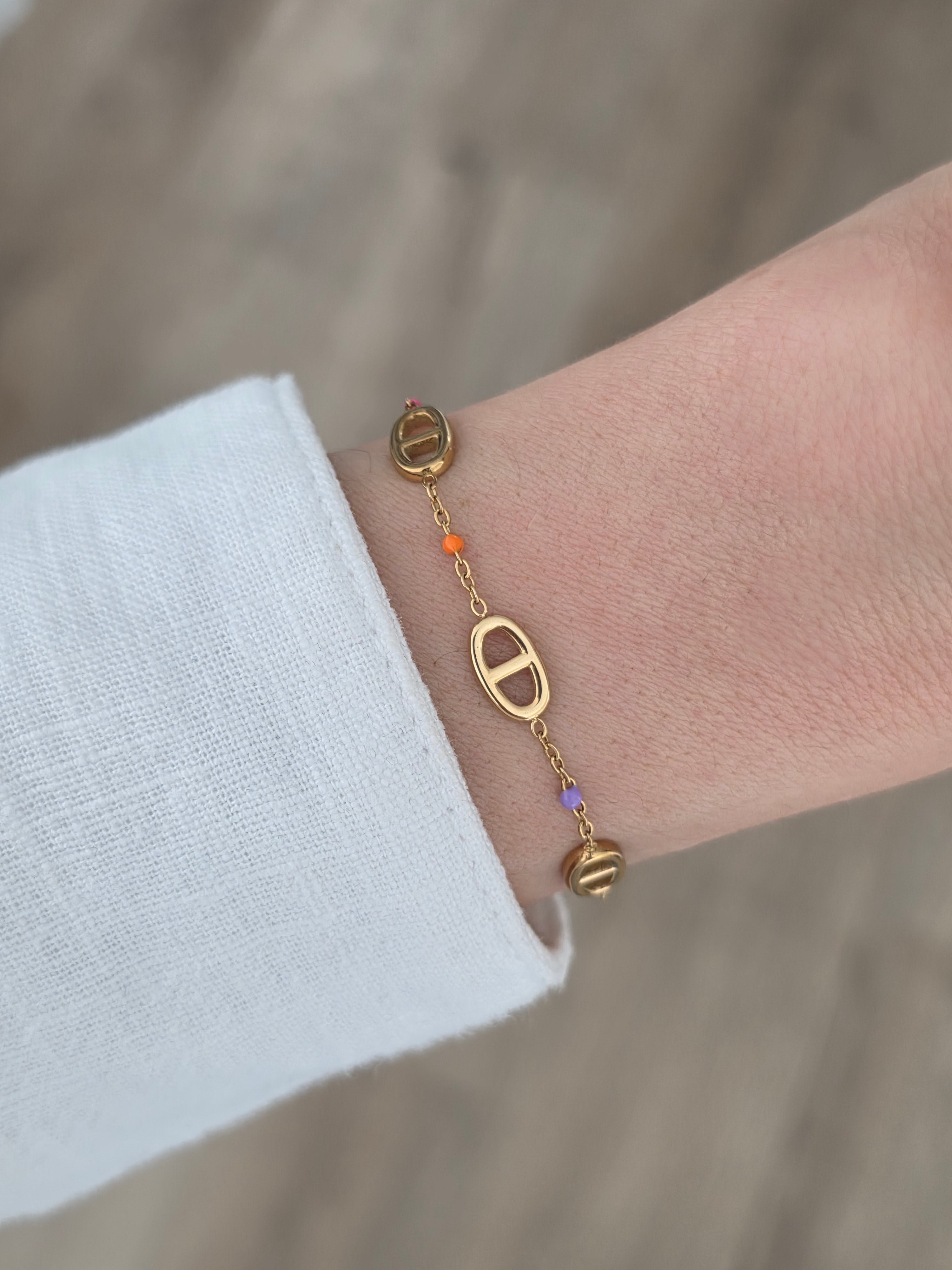 Anaelle multicolore • Bracelet acier inoxydable