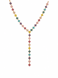 Nolita • Collier sautoir trèfles en acier inoxydable et zircons