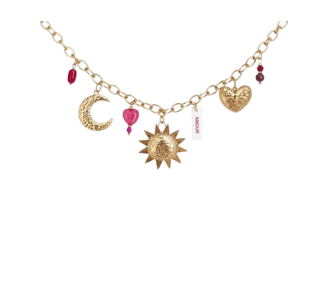 Luna • Collier breloque acier inoxydable